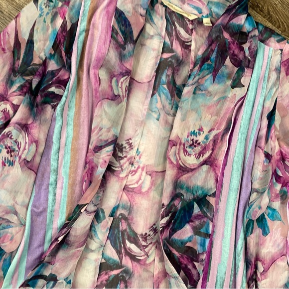 Soft Surroundings Kimono Women XS Colorful Long Sleeve Open Front Layered Rayon - Picture 3 of 10